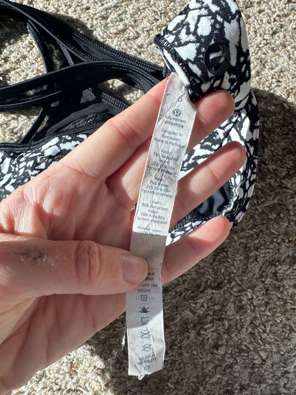 Black & White Printed Lulu swim top - Picture 4 of 4